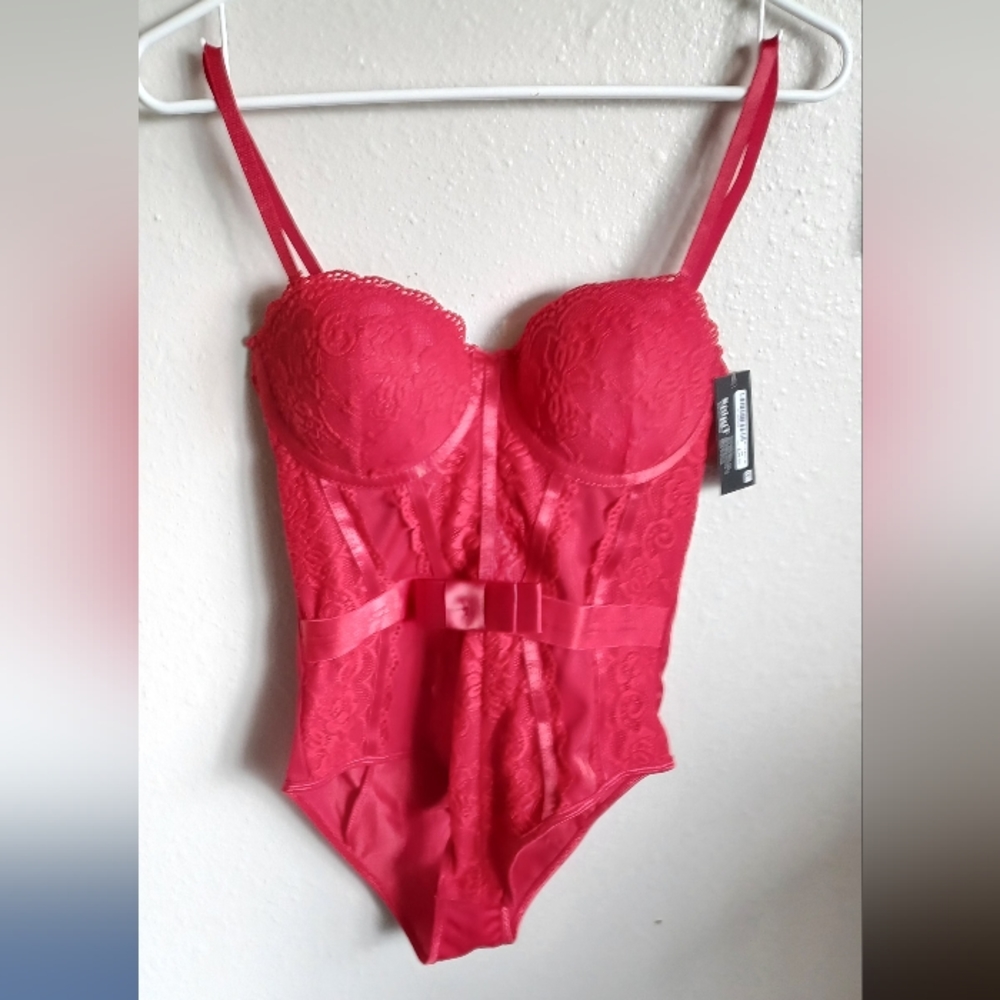 Spirt red lacey bodysuit lingerie